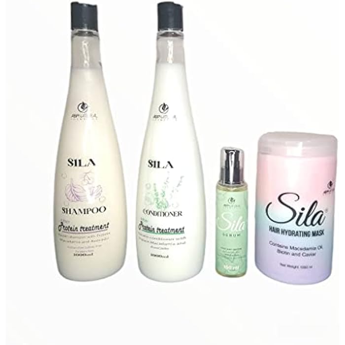 Sila Brazilian Shampoo Conditioner and Bath Cream Liter and Avocado and Macadamia Extracts Serum for Protein Treated Hair - Image 5